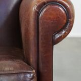 Design armchair made of sheep leather with a clean finish