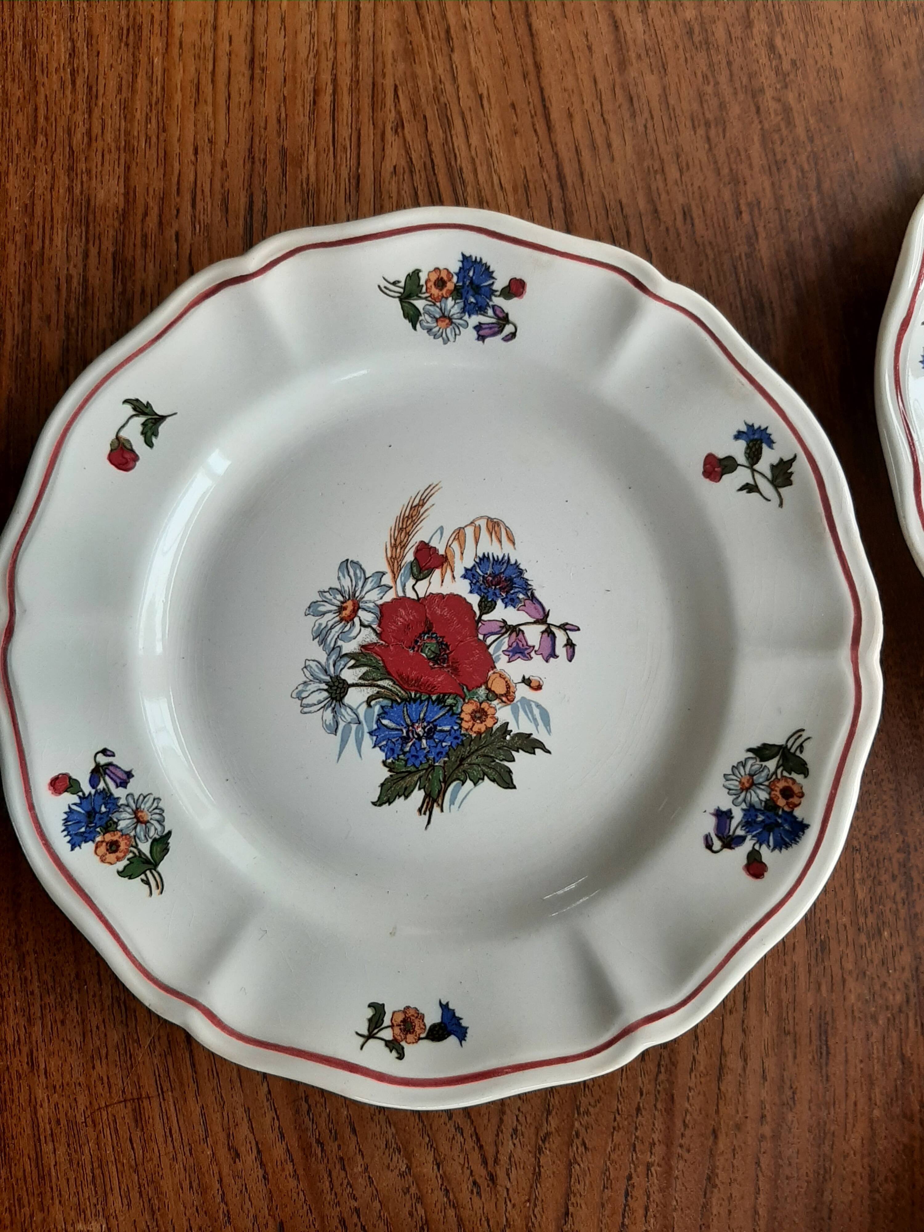 6 vintage Sarreguemines plates
