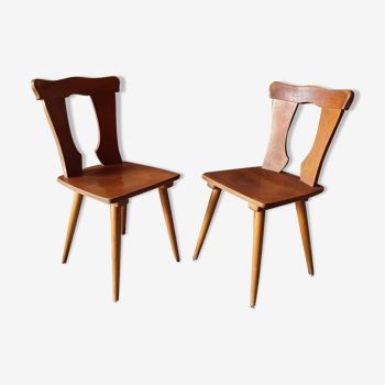 Paire de chaises bistrot style brutaliste vintage