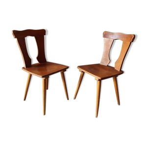 paire de chaises bistrot style brutaliste vintage