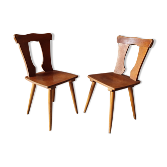 Paire de chaises bistrot style brutaliste vintage