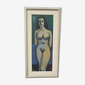 Nude, Swedish Modern Signed Painting, 1960s, Oil on Canvas, Framed