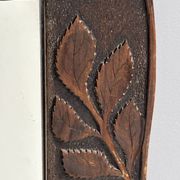 Arts & Crafts hand-carved wall mirror with floral roses, early 20th century