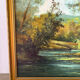 Balade au bord de la rivière, huile sur toile