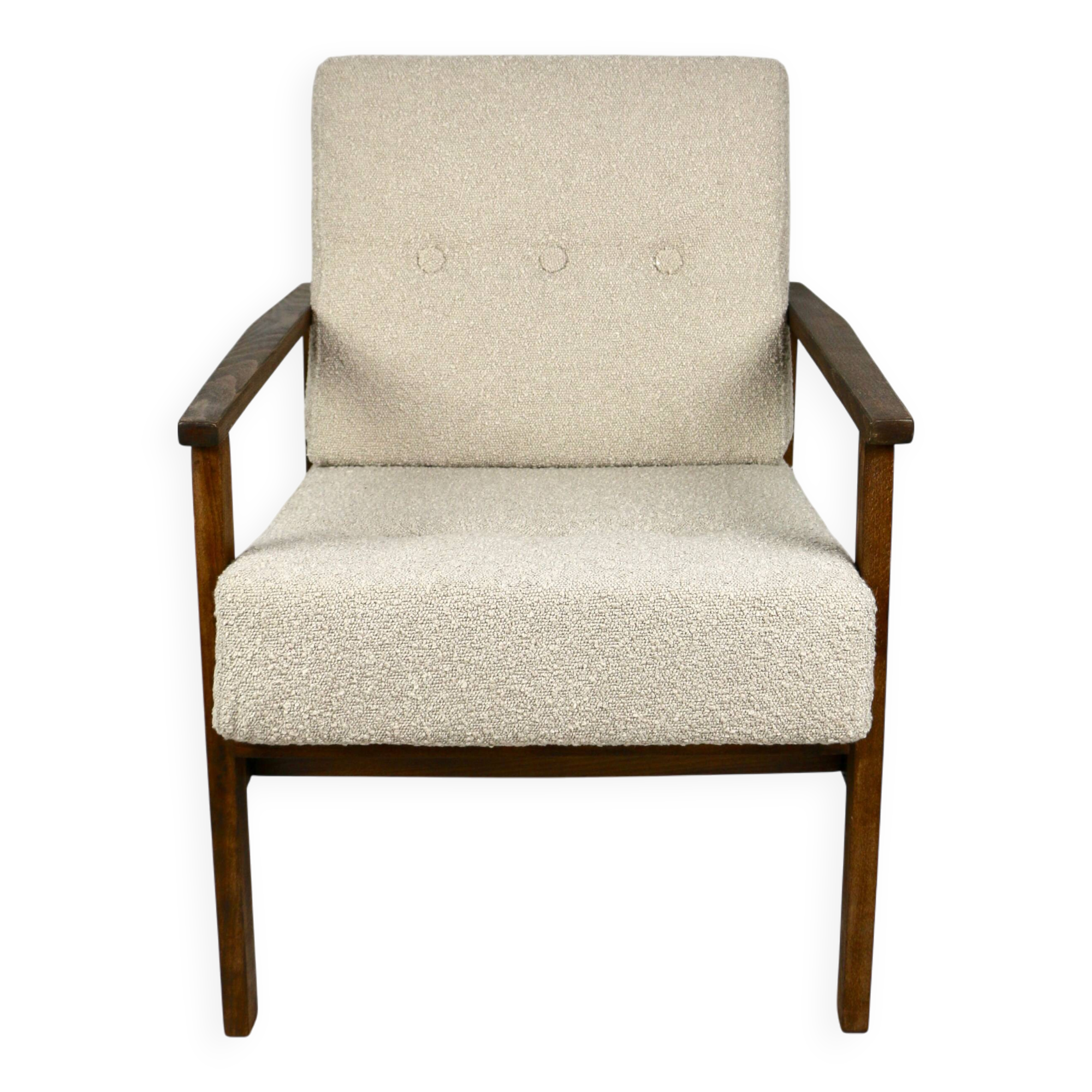 Vintage Beige Boucle Loop Armchair, 1970s