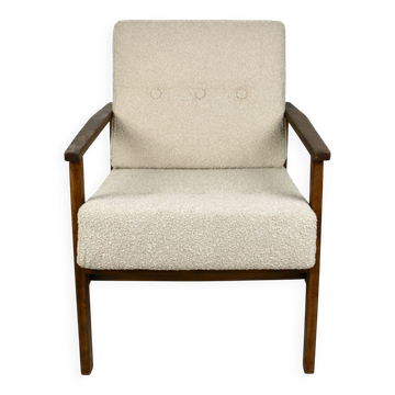 Vintage Beige Boucle Loop Armchair, 1970s