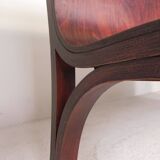 Cafe bench with curved plywood seat, 1990s