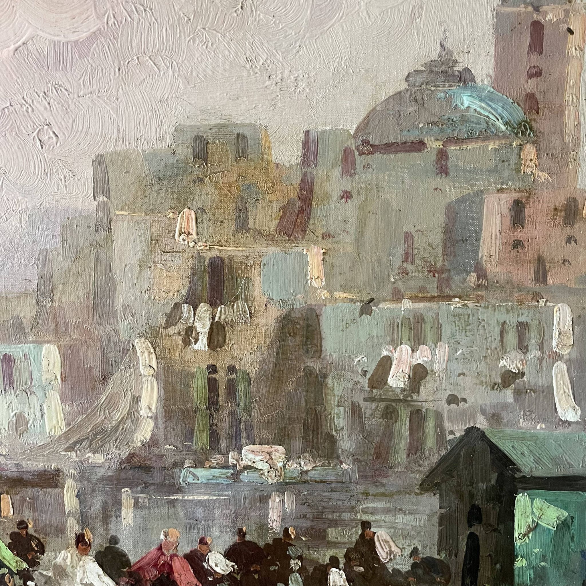 Oil on canvas "Italian Port"