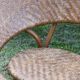 Rattan and wicker bench, vintage