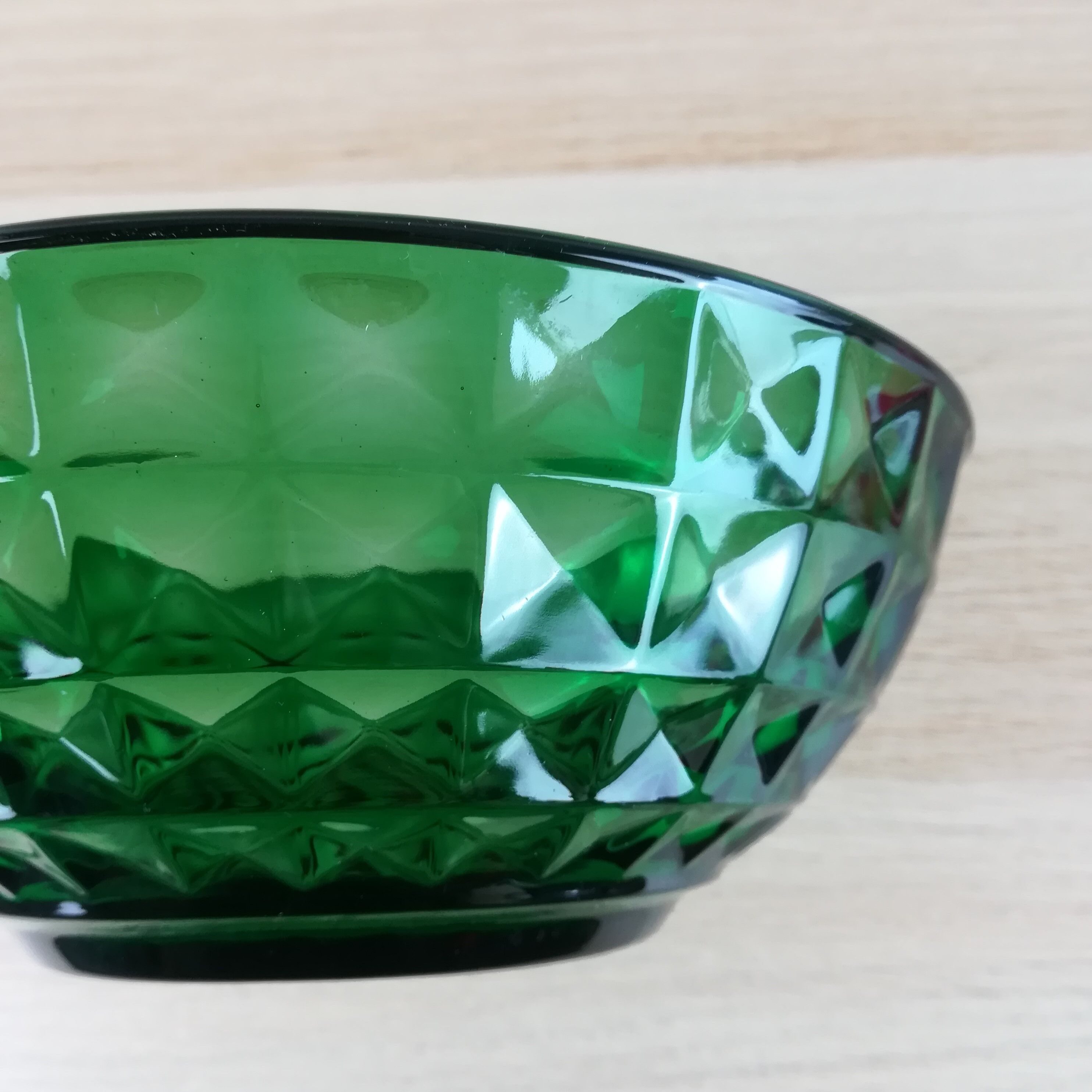 Green glass bowl