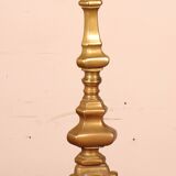 bronze candlestick from the 18th century converted into a lamp with its shade