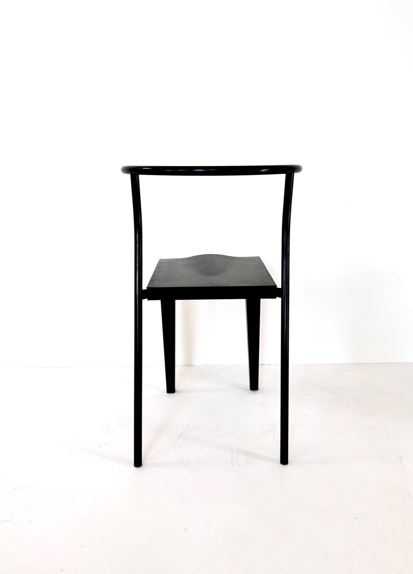 6 black Dr Glob chairs by Philippe Starck for Kartell. Italy 1988.