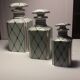 Set of 3 bottles in Limoges Art Deco porcelain