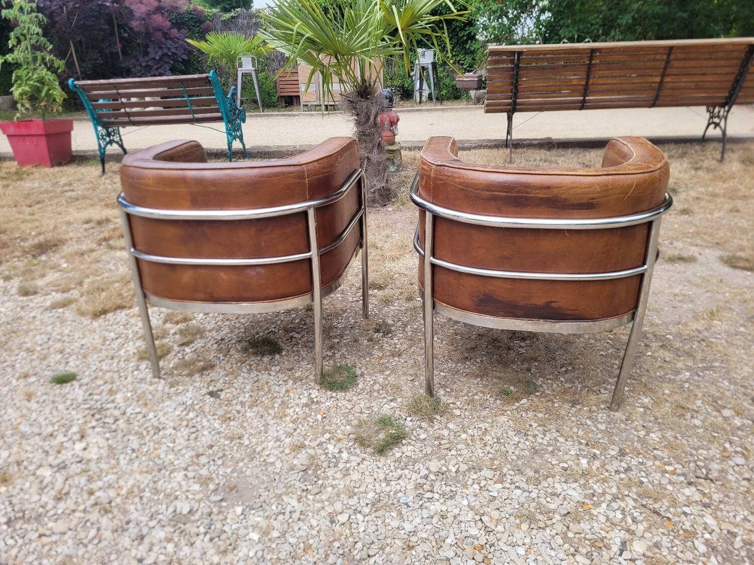 Vintage leather armchairs