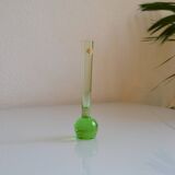Sweden Sweden 1960 60's small soliflore vase green glass bullicante