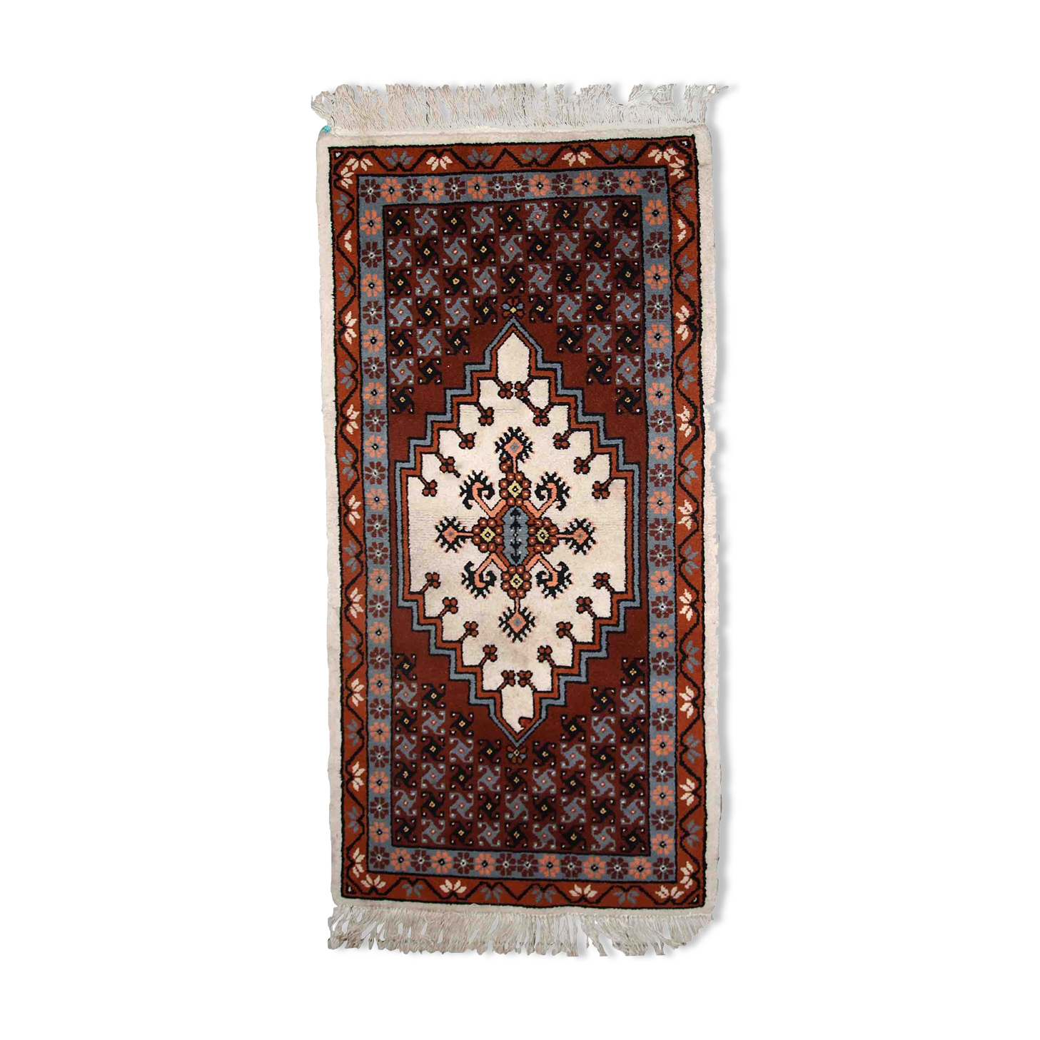 Moroccan vintage carpet berber handmade 81cm x 170cm 1970s, 1c629