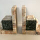 Pair of Art Deco marble book clamts