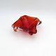 Flavio Poli Seguso Sommerso Red Amber Vintage 60s Art Glass Ashtray