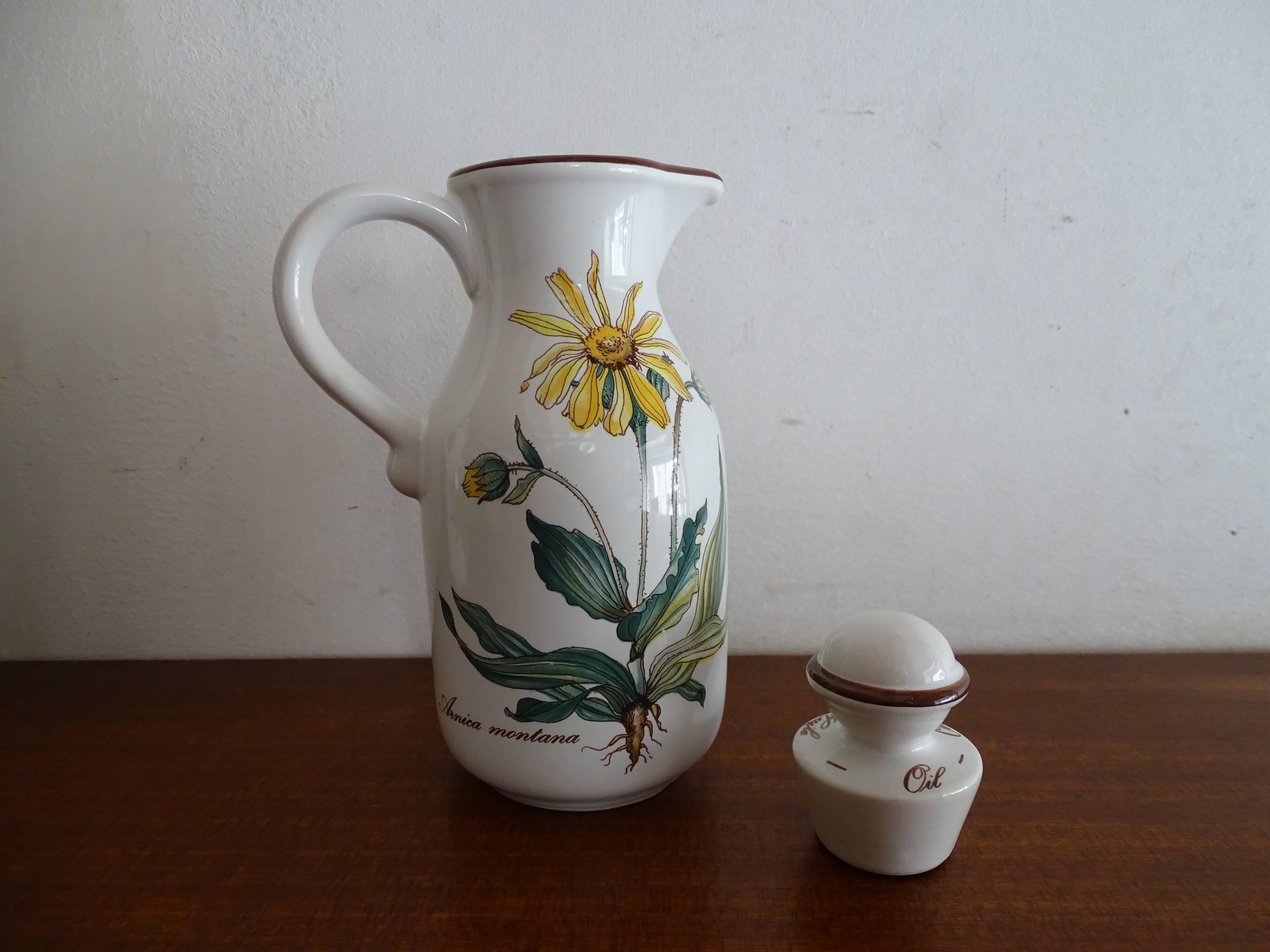 Villeroy & Boch set Huilier - vinaigrier - mustard maker signed Botanica