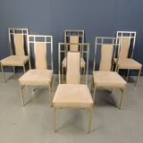 Vintage brass dining chairs by Belgochrom, 1970s