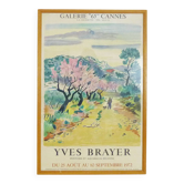 Original lithographic poster Galerie 65 - La Croisette Cannes By Yves Brayer 1972