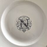 Round iron earth dish monogram “N” KG Lunéville