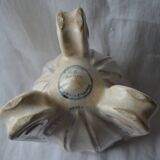 Cracked white ceramic art deco vase signed numbered pb made in france authentic piece