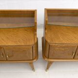 Pair of Mid-Century Modern Italian Ashwood Nightstands, 1950s
