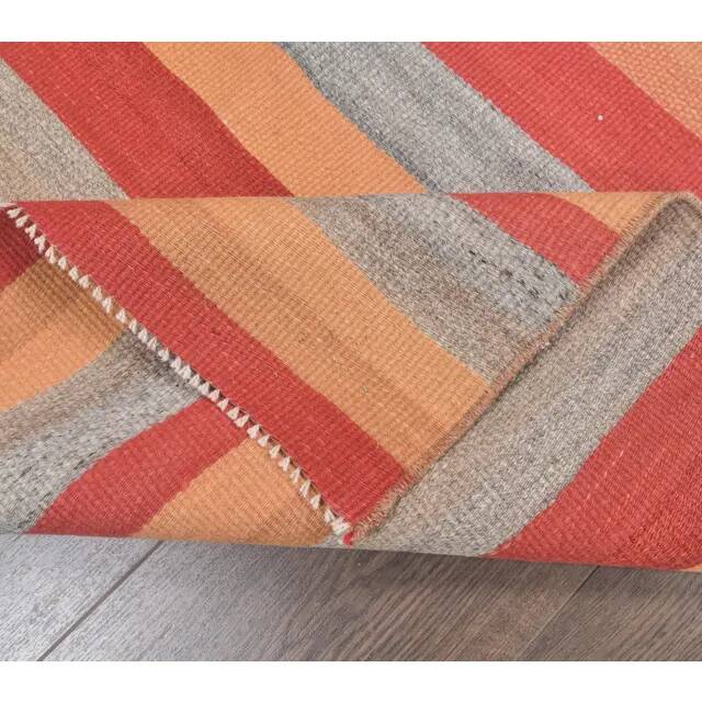 Vintage Turkish Handwoven Flatweave Wool Kilim Rug 116x220