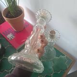 Pair of Roger Gallet glass candle holders