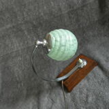 Table lamp or desk glass and vintage wood
