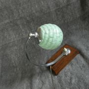 Table lamp or desk glass and vintage wood
