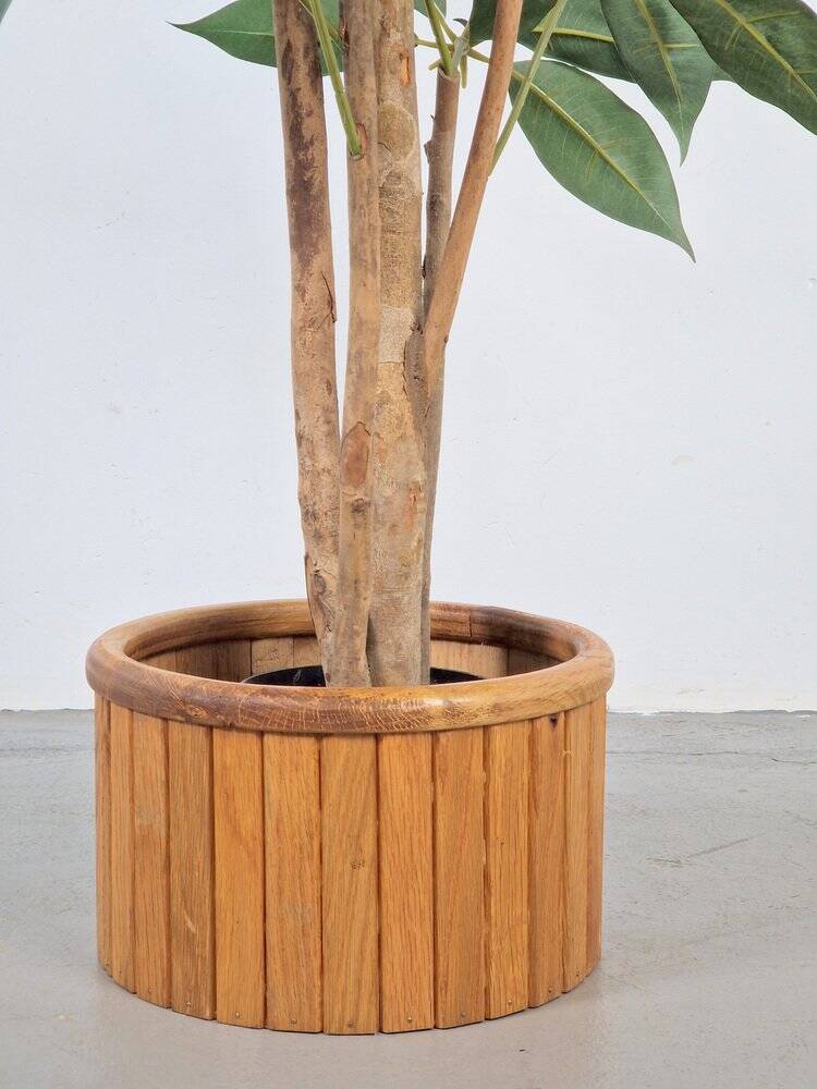 Vintage Oak Indoor Planter, Denmark, 1960s