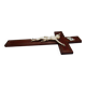 Crucifix 19th century wood brass - carved Christ