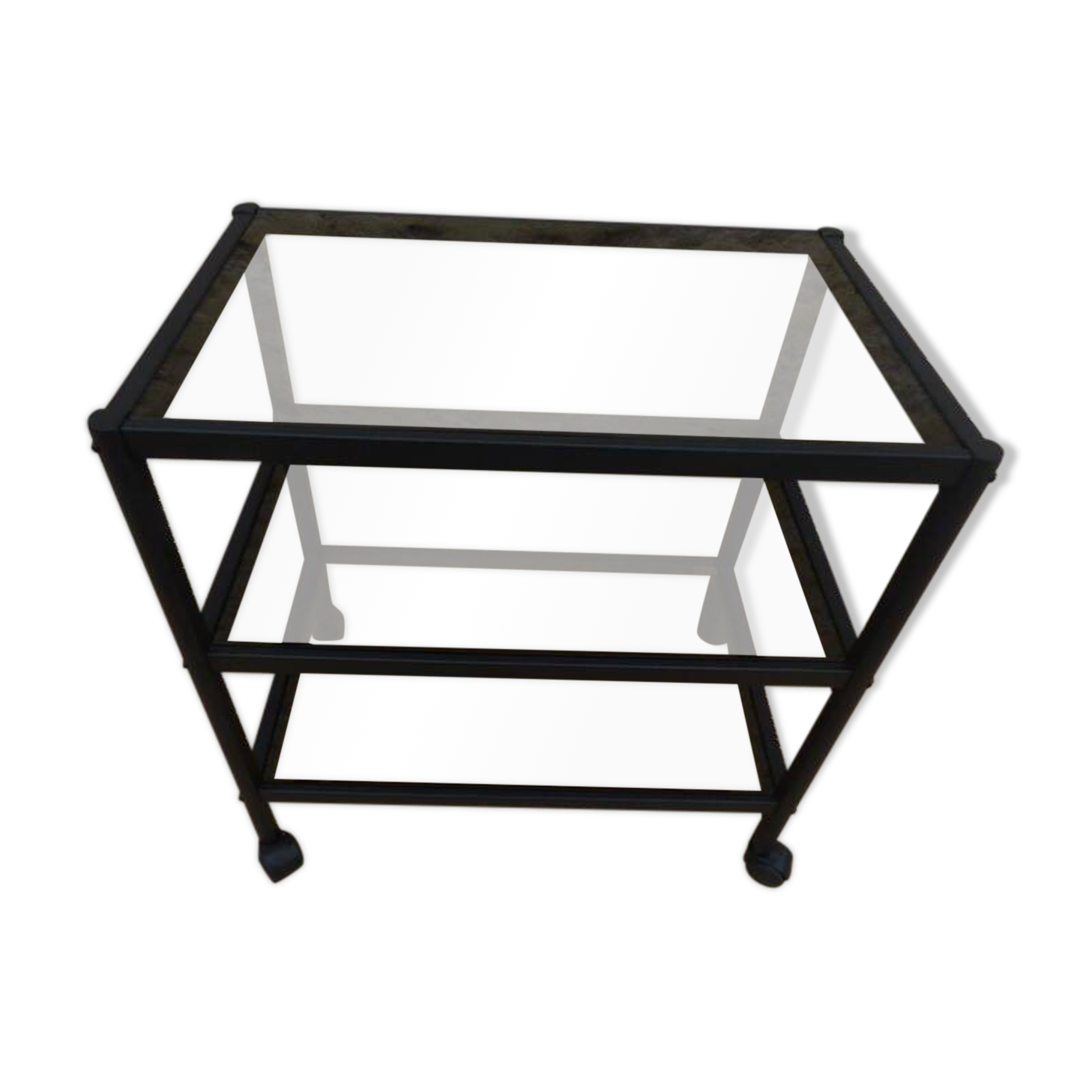 Erard design brand modern serving table with glass shelves and aluminum structure