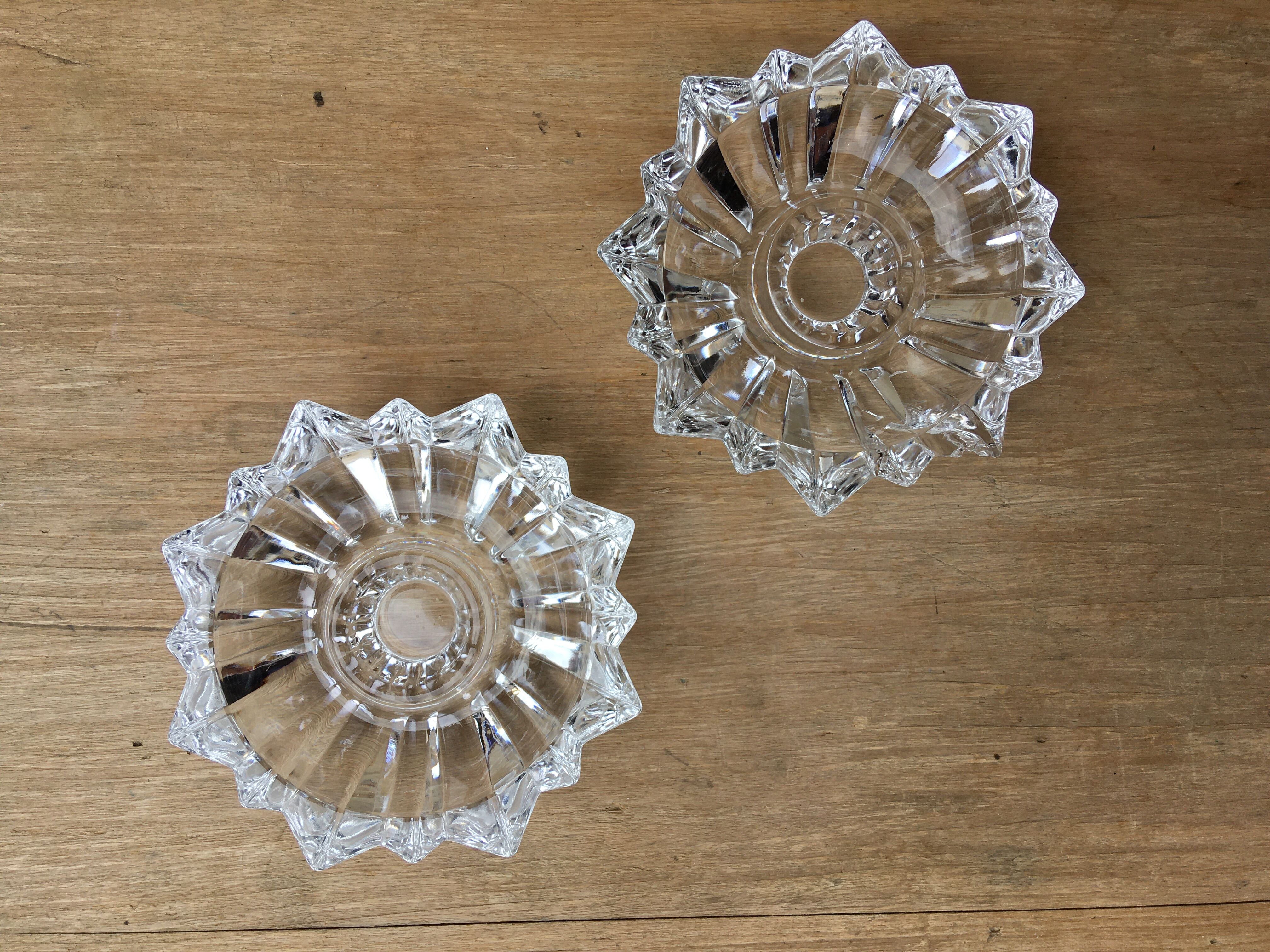 Paire de bougeoirs "soleil"