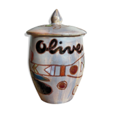 Ceramic pot by Marie-Christine Treinen Vallauris 1950s