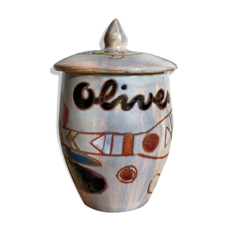 Pot en céramique de Marie-Christine Treinen Vallauris années 50