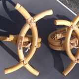 Pair of rattan wall lights