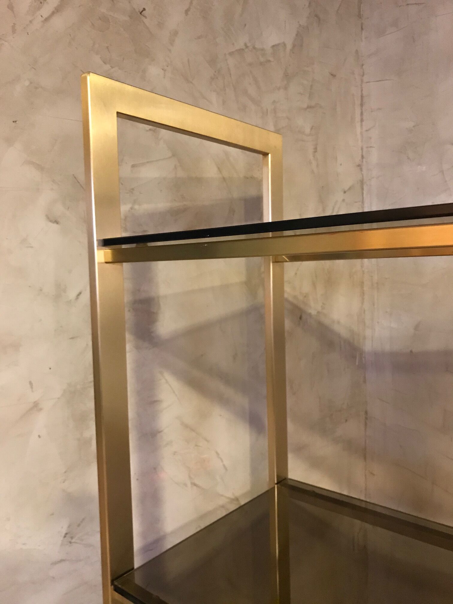 Brass and glass shelf