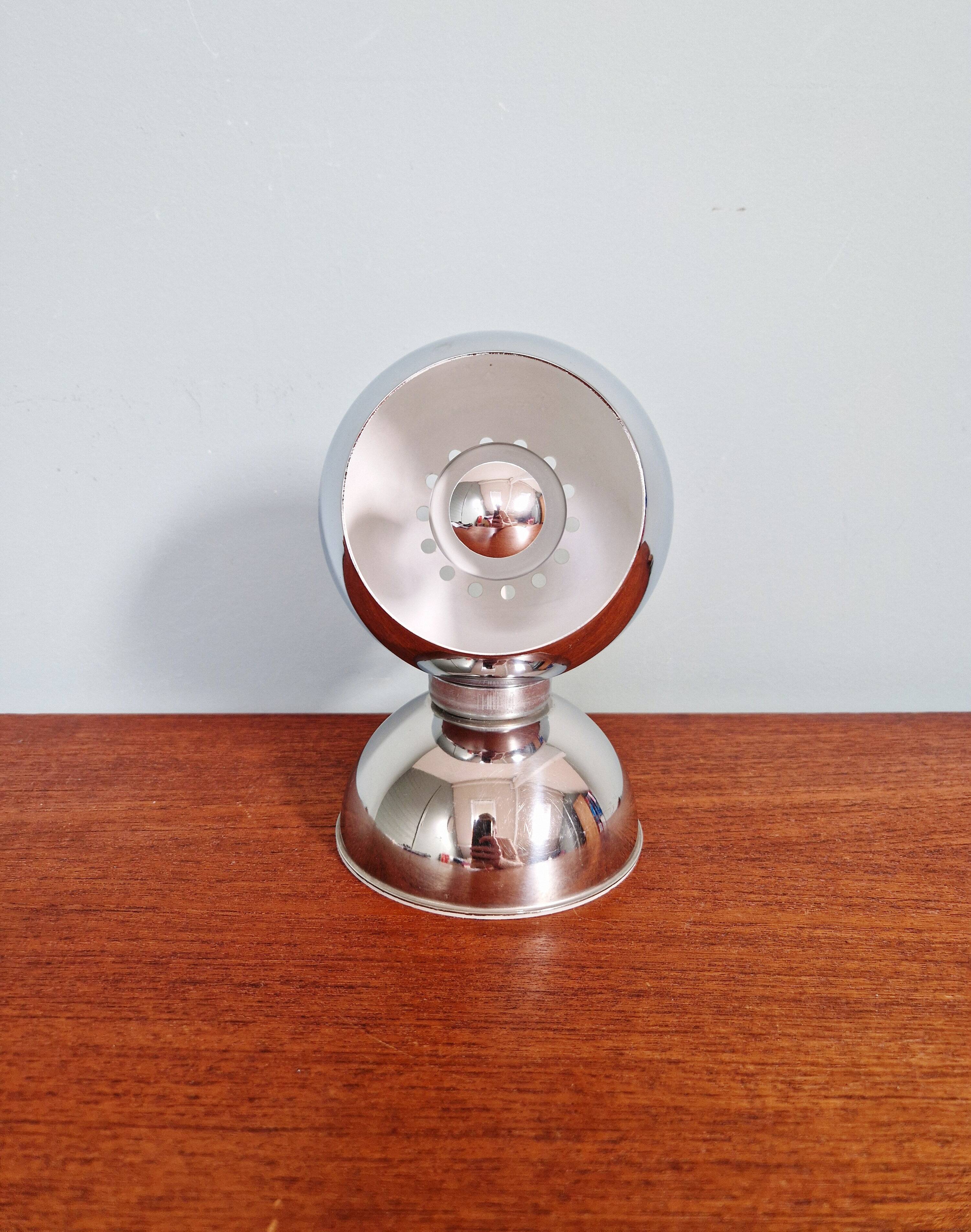 Chrome metal Eyeball lamp, Goffredo Reggiani, 1970
