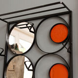 70s design, wrought iron, orange glass