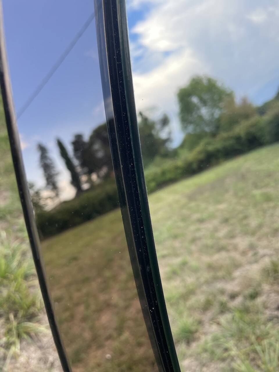 Vintage Wall Mirror, smoked glass, two-tone circa 1980s