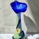 Large blown Murano glass vase with floral decoration.