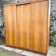 Wardrobe with 3 sliding doors in solid wood 1960