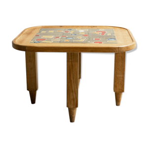 Table basse carré bois et céramique
