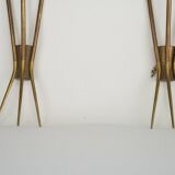 Mid-Century pair of large brass sconces attributable to Stilnovo. Italy 195