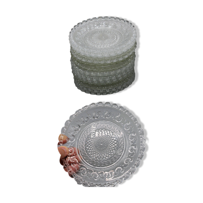 Lot 16 anciennes a dessert en cristal moule baccarat 19 xix eme