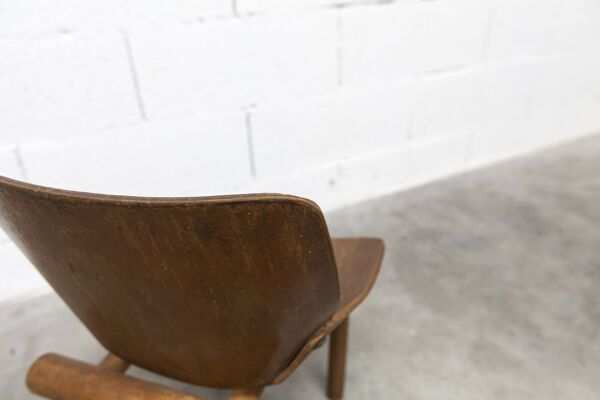 Chaise enfant atypique 1960 bois courbé