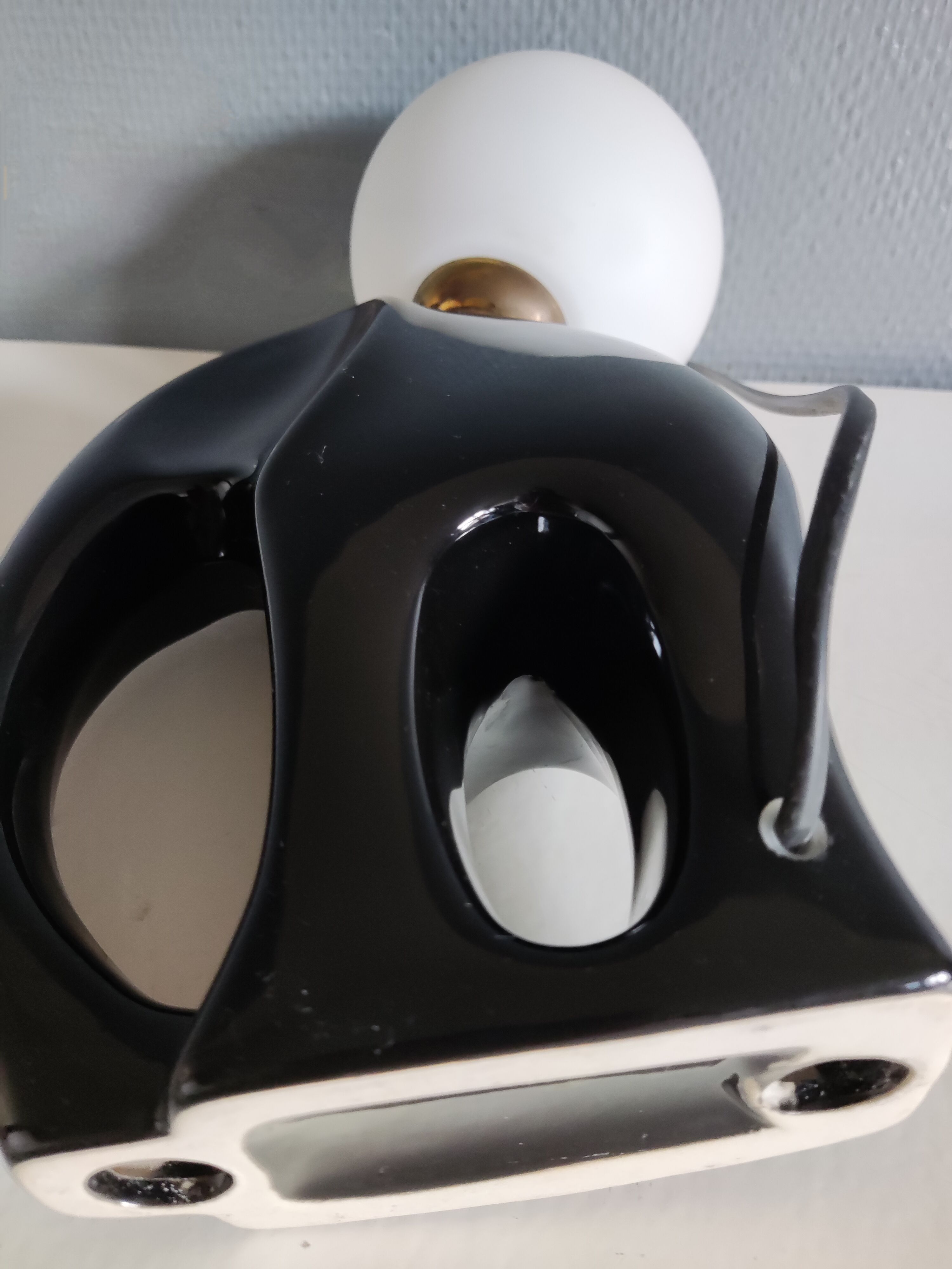 Ceramic lamp with opal globe